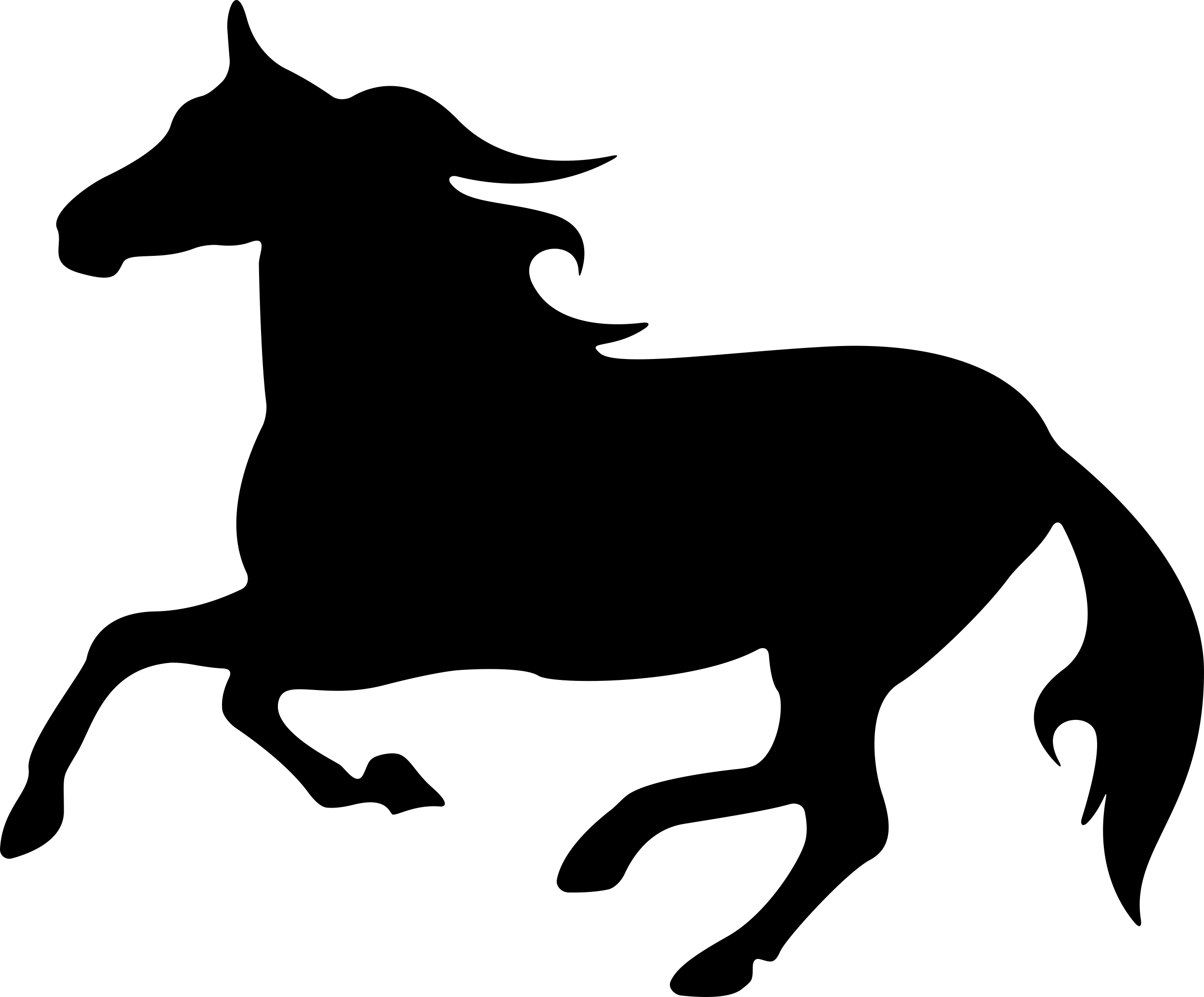 Horse Silhouette Outline Icon Svg Set Free Vectors